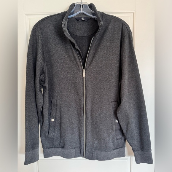 Hart Schaffner Marx Other - Hart Schaffner Marx Full Zip Bomber Jacket Herringbone Tweed‎ Gray Men’s Size M